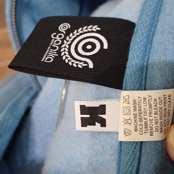 Organika Vintage Blue Skate Boarding Hoodie Lion on Back XL - Picture 6 of 7